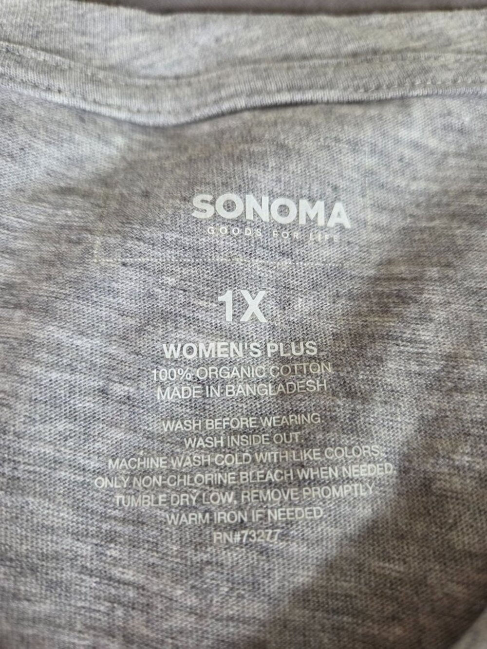 Sonoma Womens Plus Organic Cotton Gray Muscle Tank Tunic Size 1X - Picture 3 of 7